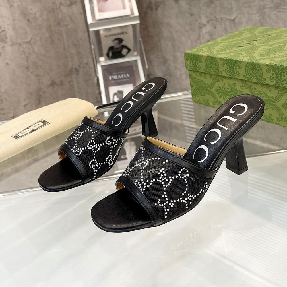 Gucci Mesh High heel Sandals Slide Sandal