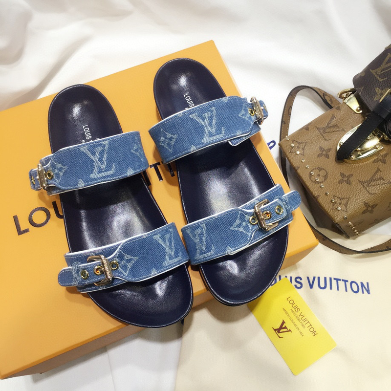 Louis Vuitton LV Bom Dia Flap Mule Leather Slide Sandals