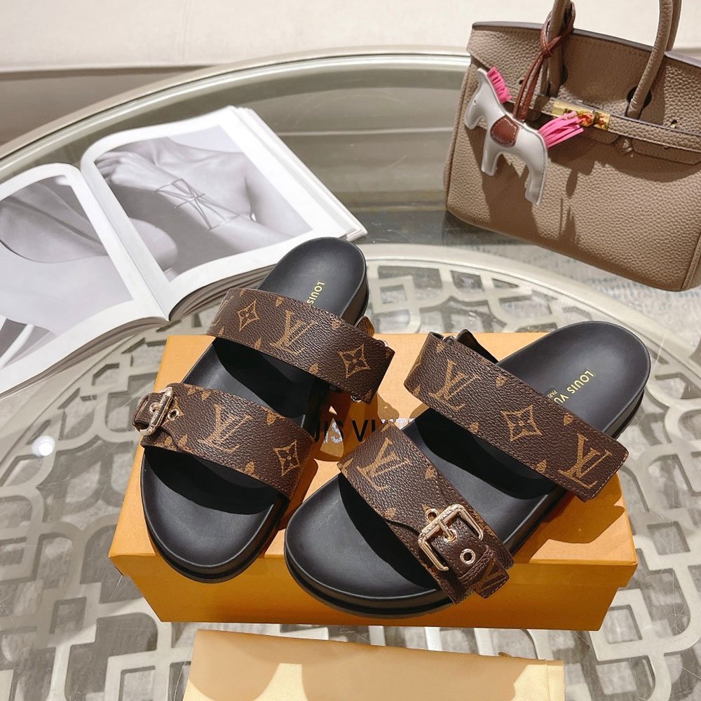 Louis Vuitton LV Bom Dia Fashion Flat Flip-flops Slide Sandal