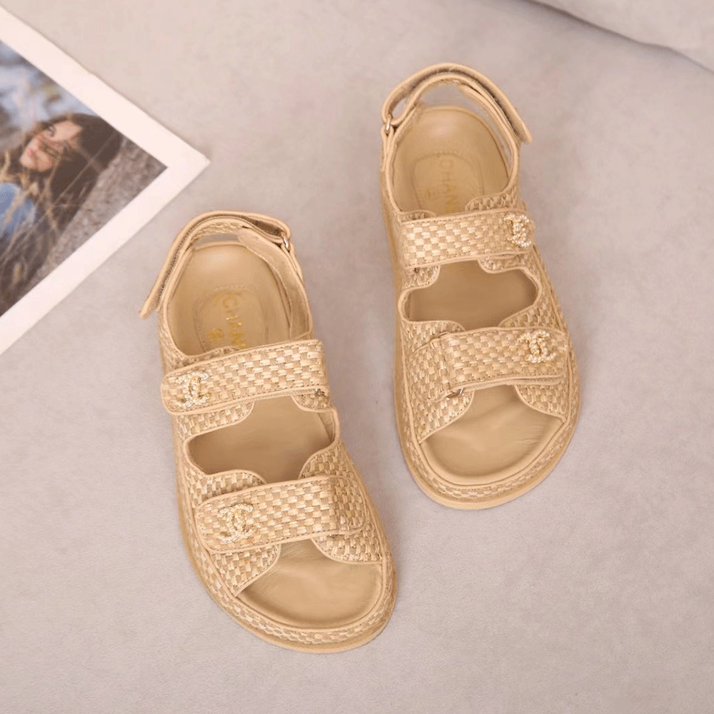 Chanel  Flat Velcro sandals Slide