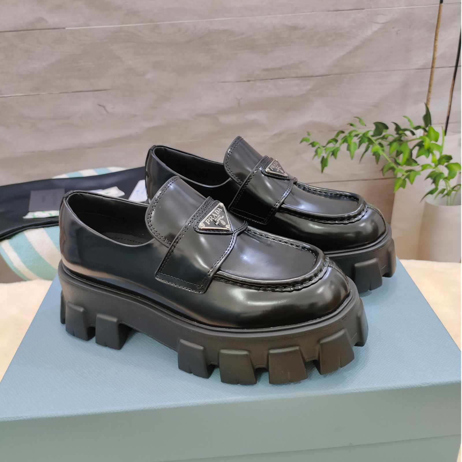 Prada Monolith brushed leather loafers Men’s & Women’s Shoes