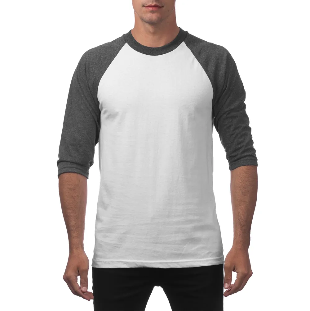 Pro Club Men's 3/4 Sleeve Crew Neck Baseball Shirt