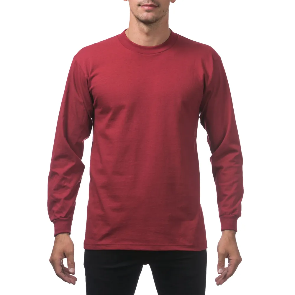 Pro Club Men's Heavyweight Cotton Long Sleeve Crew Neck T-Shirt