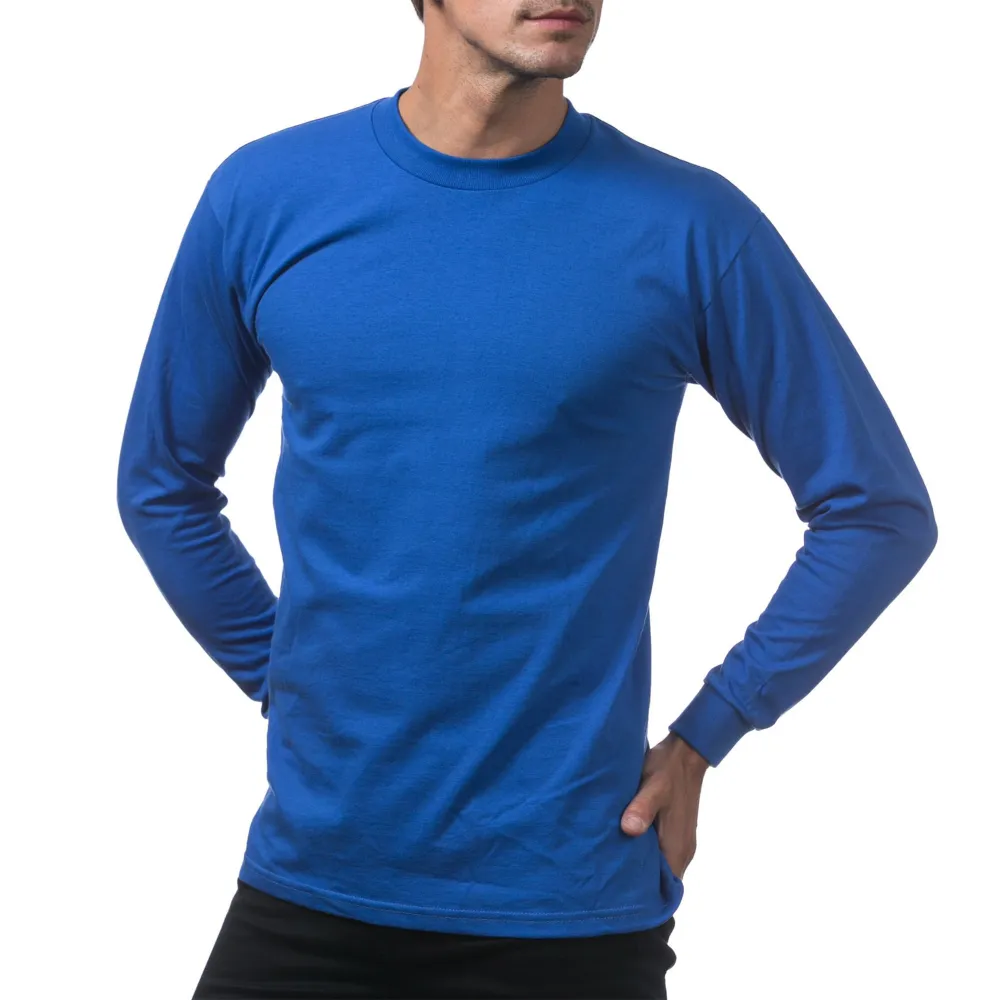 Pro Club Men's Heavyweight Cotton Long Sleeve Crew Neck T-Shirt