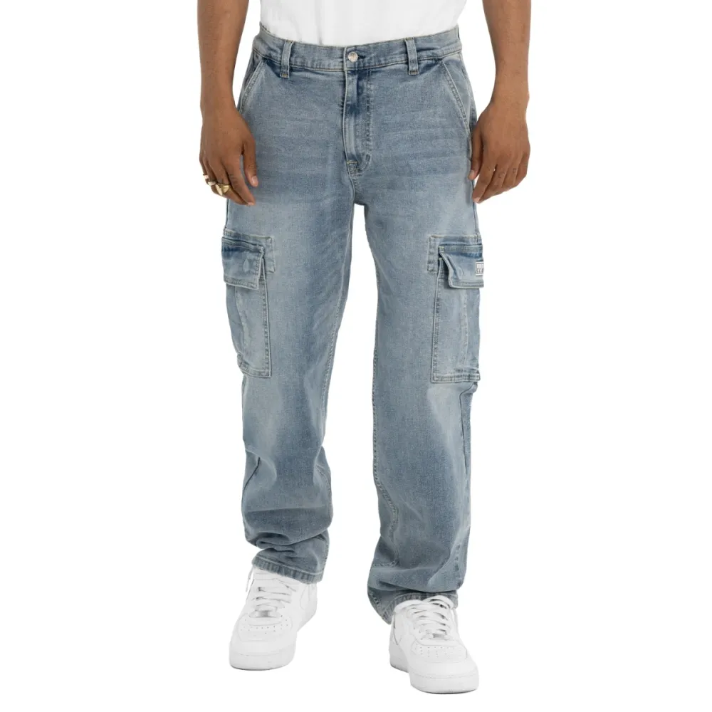 Pro Club Men's Heavyweight Relaxed Fit Denim Cargo Pant