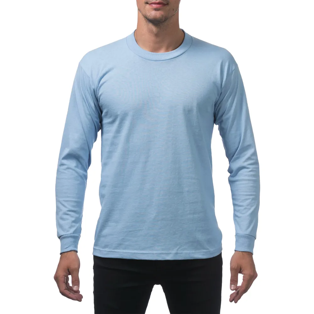 Pro Club Men's Heavyweight Cotton Long Sleeve Crew Neck T-Shirt