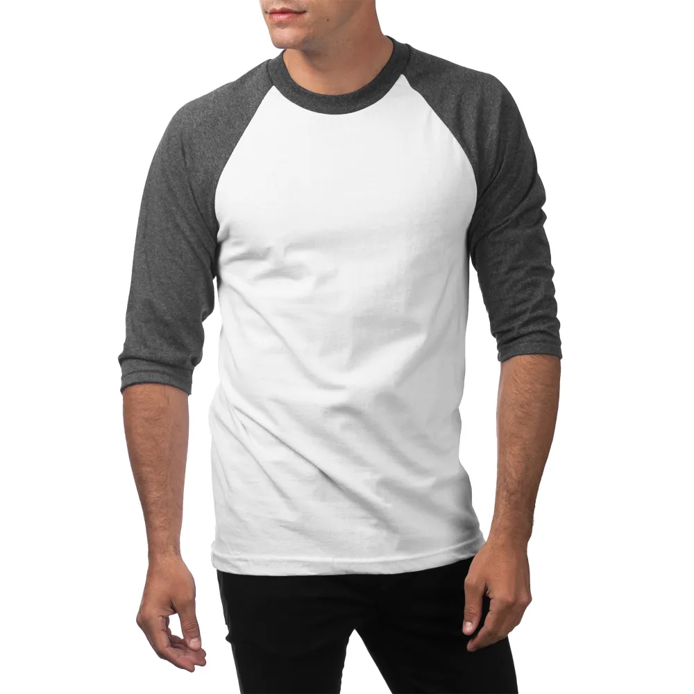 Pro Club Men's 3/4 Sleeve Crew Neck Baseball Shirt