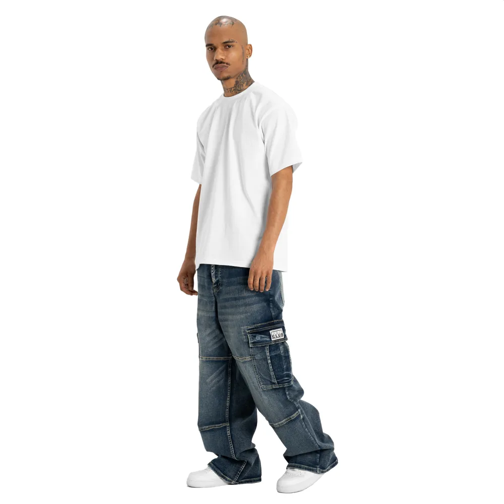 Pro Club Men's Heavyweight Baggy Fit Denim Cargo Pant