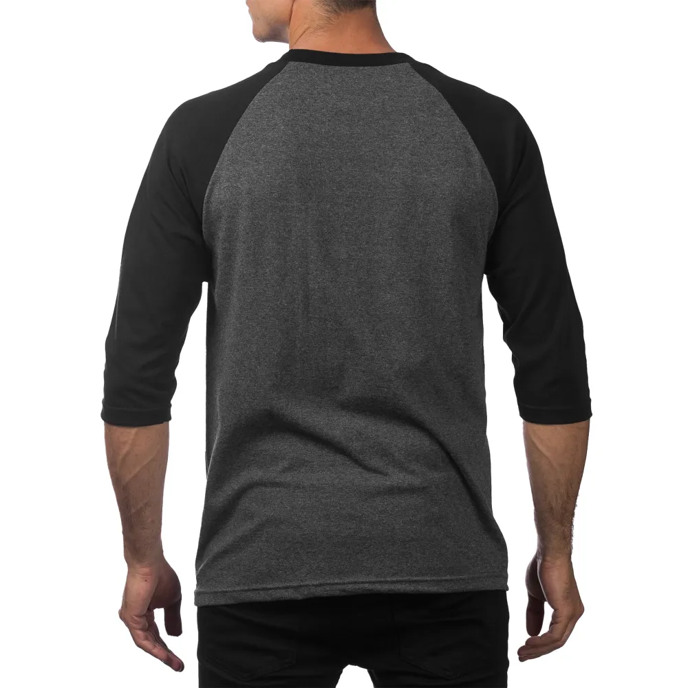 Pro Club Men's 3/4 Sleeve Crew Neck Baseball Shirt