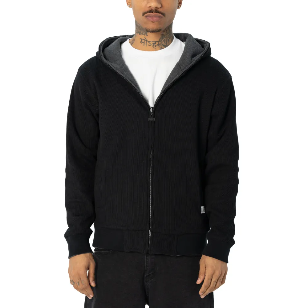 Pro Club Men's Heavyweight Basic Reversible Thermal Zip-Up Hoodie