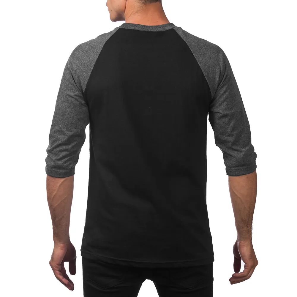 Pro Club Men's 3/4 Sleeve Crew Neck Baseball Shirt