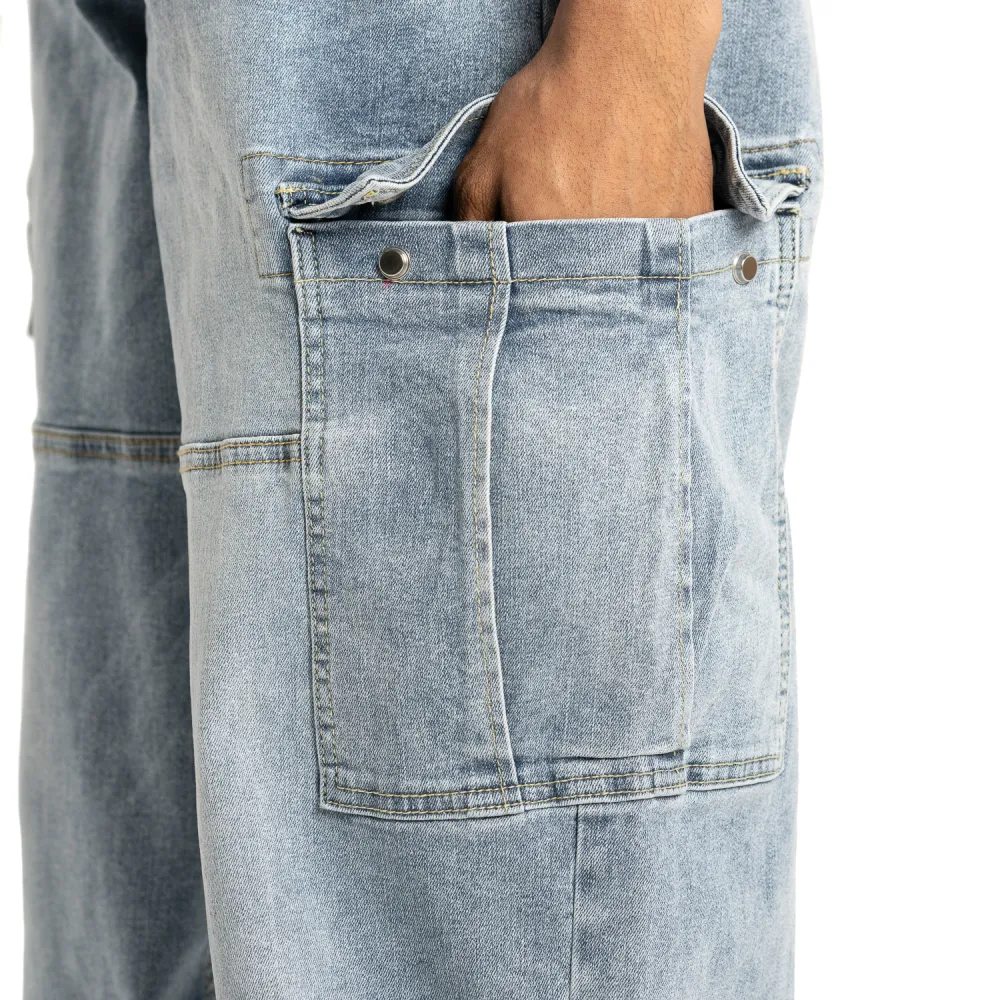 Pro Club Men's Heavyweight Baggy Fit Denim Cargo Pant