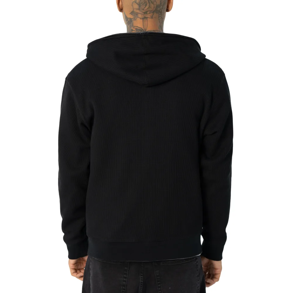 Pro Club Men's Heavyweight Basic Reversible Thermal Zip-Up Hoodie