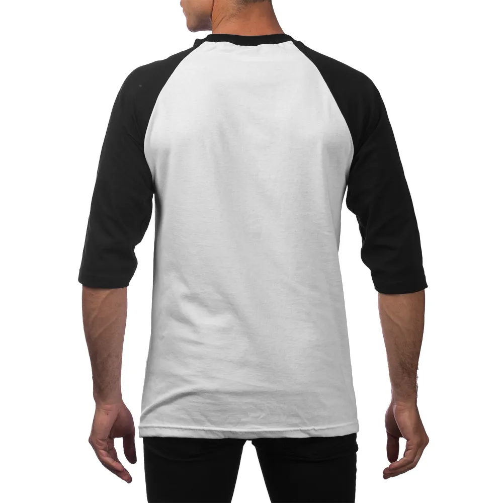 Pro Club Men's 3/4 Sleeve Crew Neck Baseball Shirt
