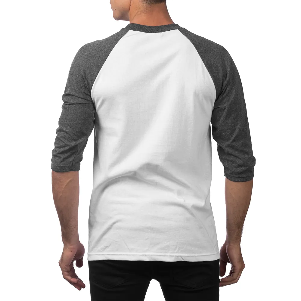 Pro Club Men's 3/4 Sleeve Crew Neck Baseball Shirt