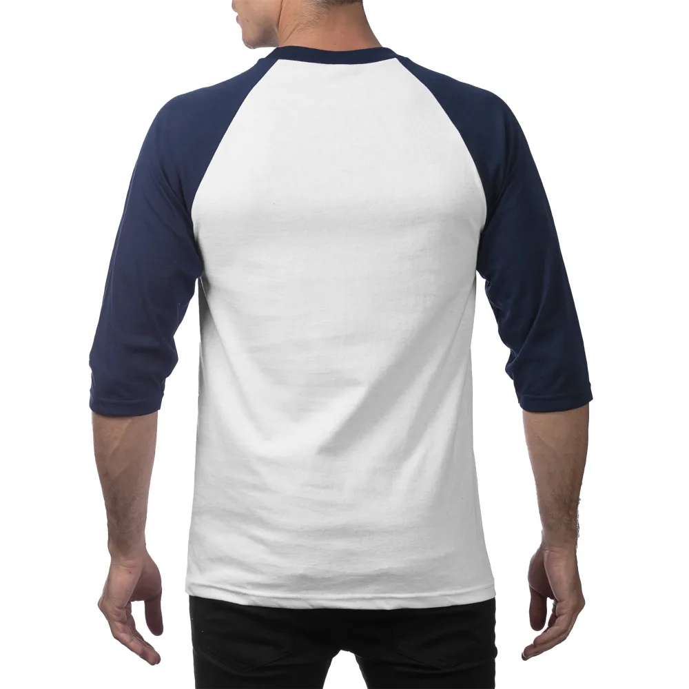 Pro Club Men's 3/4 Sleeve Crew Neck Baseball Shirt