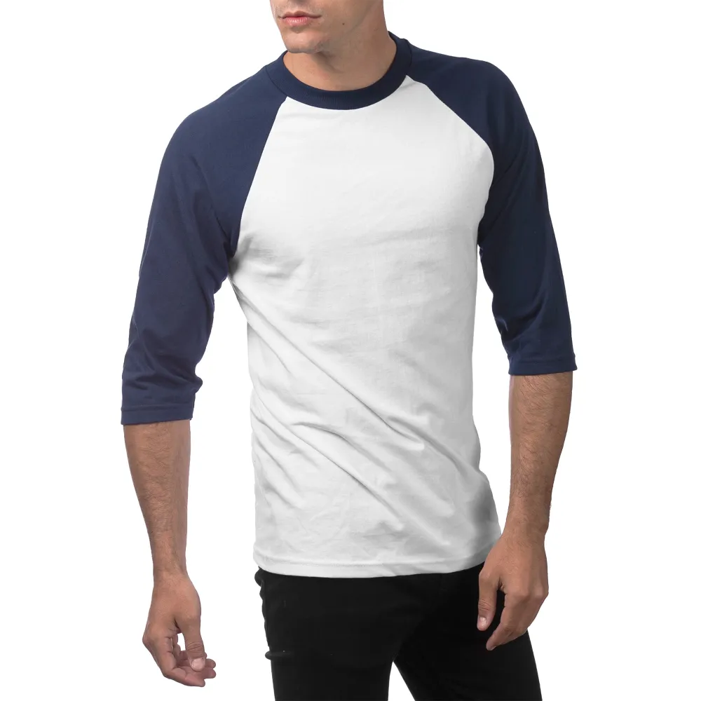 Pro Club Men's 3/4 Sleeve Crew Neck Baseball Shirt