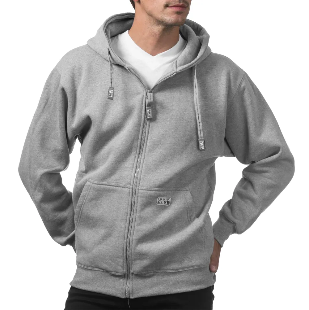 Pro Club Men's Heavyweight Full Zip Fleece Hoodie
