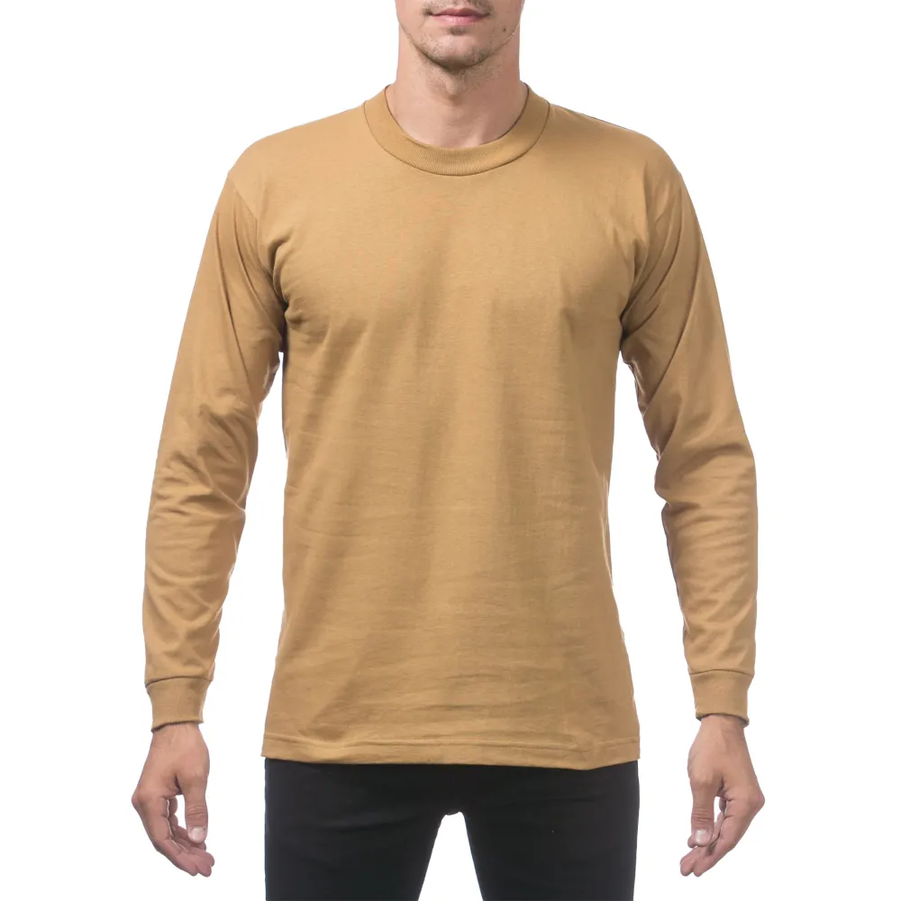 Pro Club Men's Heavyweight Cotton Long Sleeve Crew Neck T-Shirt