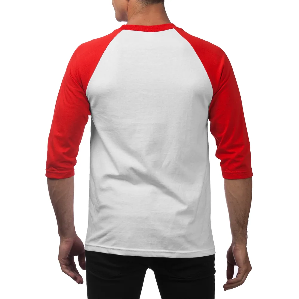 Pro Club Men's 3/4 Sleeve Crew Neck Baseball Shirt