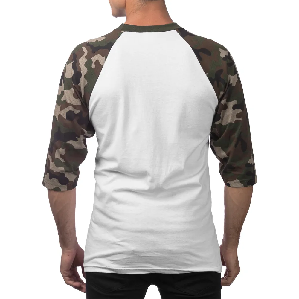 Pro Club Men's 3/4 Sleeve Crew Neck Baseball Shirt