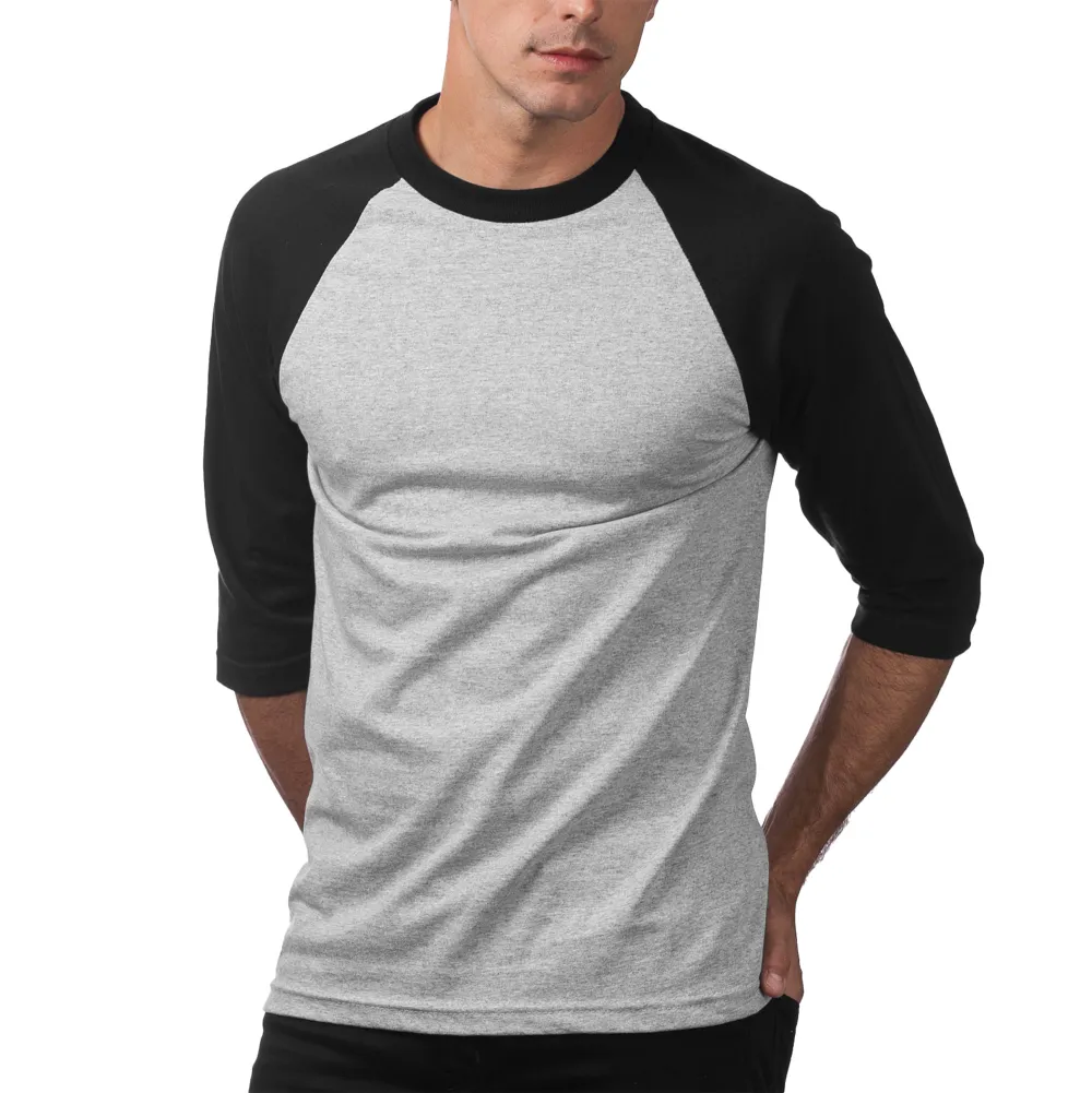 Pro Club Men's 3/4 Sleeve Crew Neck Baseball Shirt