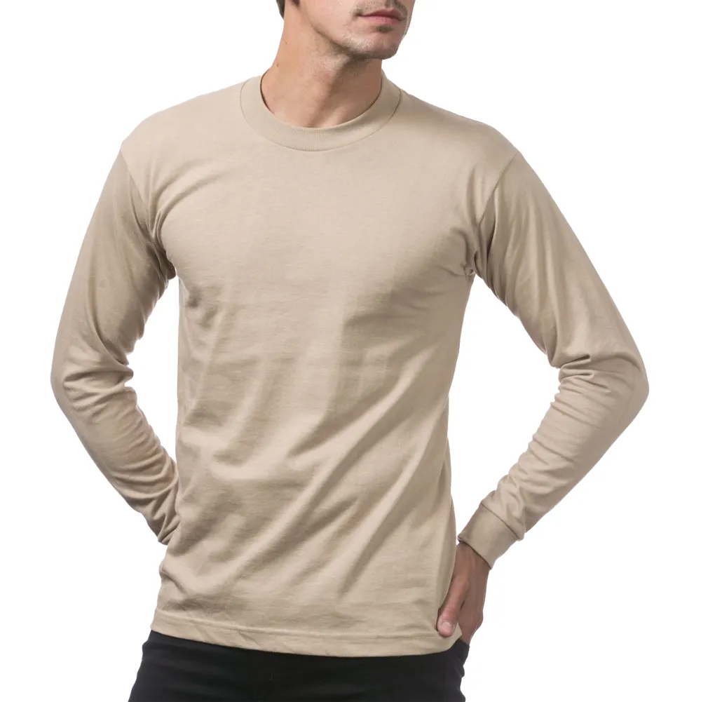 Pro Club Men's Heavyweight Cotton Long Sleeve Crew Neck T-Shirt