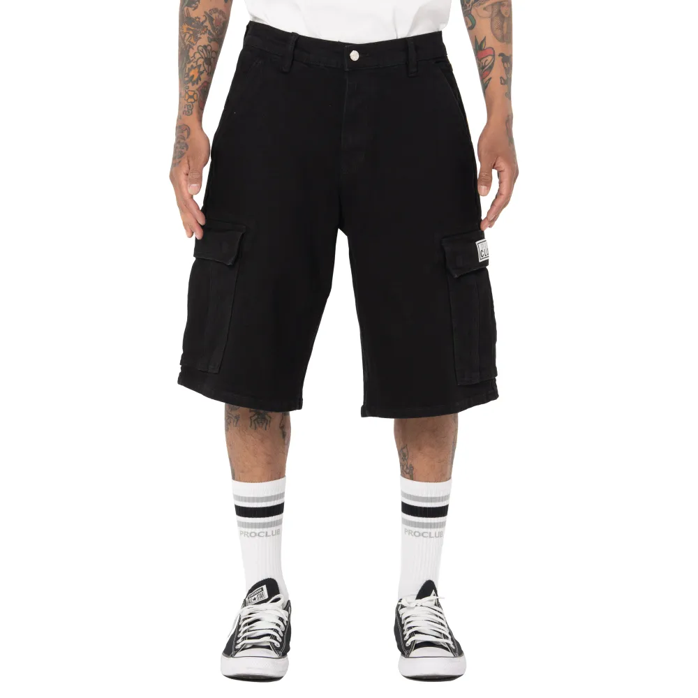 Pro Club Men's Heavyweight Baggy Fit Denim Cargo Short