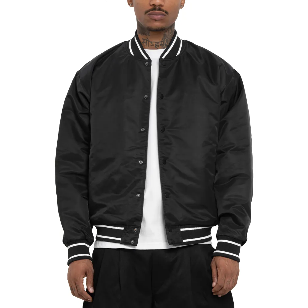 Pro Club Men's Comfort Wide Satin Baseball Jacket